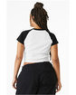 Bella + Canvas Ladies' Micro Ribbed Raglan Baby T-Shirt white/ black ModelBack