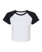 Bella + Canvas Ladies' Micro Ribbed Raglan Baby T-Shirt white/ black OFFront