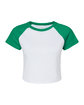 Bella + Canvas Ladies' Micro Ribbed Raglan Baby T-Shirt white/ kelly OFFront