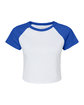 Bella + Canvas Ladies' Micro Ribbed Raglan Baby T-Shirt white/ tr royal OFFront