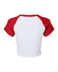 Bella + Canvas Ladies' Micro Ribbed Raglan Baby T-Shirt white/ red OFBack