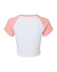 Bella + Canvas Ladies' Micro Ribbed Raglan Baby T-Shirt white/ pink OFBack