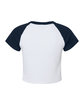 Bella + Canvas Ladies' Micro Ribbed Raglan Baby T-Shirt white/ navy OFBack