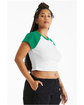 Bella + Canvas Ladies' Micro Ribbed Raglan Baby T-Shirt white/ kelly ModelSide