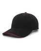 Pacific Headwear Brushed Twill Cap With Sandwich Bill black/ red ModelQrt