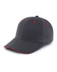 Pacific Headwear Brushed Twill Cap With Sandwich Bill graphite/ red ModelQrt