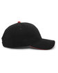 Pacific Headwear Brushed Twill Cap With Sandwich Bill black/ red ModelSide