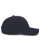 Pacific Headwear Brushed Twill Cap With Sandwich Bill navy/ red ModelSide