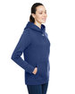 Under Armour Ladies' Hustle Pullover Hooded Sweatshirt md nvy/ wh  _410 ModelQrt