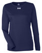 Under Armour Ladies' Team Tech Long-Sleeve T-Shirt mid nvy/ wht_410 OFFront