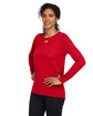 Under Armour Ladies' Team Tech Long-Sleeve T-Shirt red/ white _600 ModelQrt