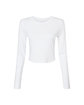 Bella + Canvas Ladies' Micro Ribbed Long Sleeve Baby T-Shirt solid wht blend OFFront