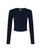 Bella + Canvas Ladies' Micro Ribbed Long Sleeve Baby T-Shirt solid navy blend OFFront