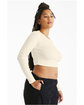 Bella + Canvas Ladies' Micro Ribbed Long Sleeve Baby T-Shirt sol natural blnd ModelSide