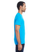 Threadfast Apparel Men's Invisible Stripe Short-Sleeve T-Shirt turq invsbl strp ModelSide