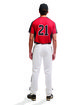 Augusta Sportswear Adult Full-Button Baseball Jersey red/ black OFFront