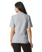 American Apparel Unisex Mockneck Pique T-Shirt heather grey ModelBack
