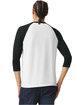 American Apparel Unisex CVC Raglan T-Shirt WHITE/ BLACK ModelBack