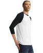 American Apparel Unisex CVC Raglan T-Shirt white/ black ModelSide