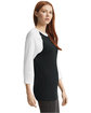 American Apparel Unisex CVC Raglan T-Shirt BLACK/ WHITE ModelSide