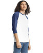 American Apparel Unisex CVC Raglan T-Shirt wht/ htr indigo ModelSide