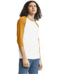 American Apparel Unisex CVC Raglan T-Shirt WHITE/ HT MUSTRD ModelSide