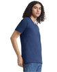 American Apparel Unisex CVC V-Neck T-Shirt heather indigo ModelSide