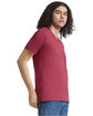 American Apparel Unisex CVC V-Neck T-Shirt heather cardinal ModelSide