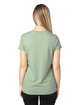 Threadfast Apparel Ladies' Ultimate V-Neck T-Shirt ARMY HEATHER ModelBack