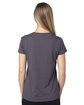 Threadfast Apparel Ladies' Ultimate V-Neck T-Shirt GRAPHITE ModelBack