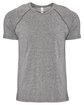 Next Level Apparel Men's Mock Twist Short-Sleeve Raglan T-Shirt heather gray OFFront
