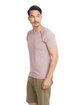 Next Level Apparel Men's Mock Twist Short-Sleeve Raglan T-Shirt tech maroon ModelSide