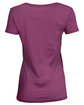 Threadfast Apparel Ladies' Vintage Dye Short-Sleeve V-Neck T-Shirt vintage wine OFBack