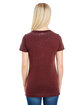 Threadfast Apparel Ladies' Cross Dye Short-Sleeve V-Neck T-Shirt black cherry ModelBack