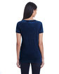 Threadfast Apparel Ladies' Cross Dye Short-Sleeve V-Neck T-Shirt electric blue ModelBack