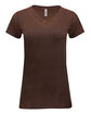 Threadfast Apparel Ladies' Cross Dye Short-Sleeve V-Neck T-Shirt flame OFFront