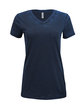 Threadfast Apparel Ladies' Cross Dye Short-Sleeve V-Neck T-Shirt electric blue OFFront