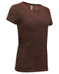 Threadfast Apparel Ladies' Cross Dye Short-Sleeve V-Neck T-Shirt flame OFQrt