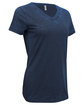 Threadfast Apparel Ladies' Cross Dye Short-Sleeve V-Neck T-Shirt electric blue OFQrt