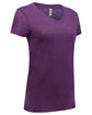 Threadfast Apparel Ladies' Cross Dye Short-Sleeve V-Neck T-Shirt berry OFQrt