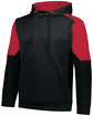 Holloway Unisex Momentum Team Hooded Sweatshirt black/ scarlet ModelQrt