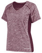 Holloway Ladies' Electrify Coolcore T-Shirt maroon heather ModelQrt