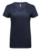 Threadfast Apparel Ladies' Liquid Jersey V-Neck T-Shirt LIQUID NAVY OFFront