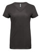 Threadfast Apparel Ladies' Liquid Jersey V-Neck T-Shirt LIQUID COAL OFFront