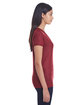 Threadfast Apparel Ladies' Liquid Jersey V-Neck T-Shirt LIQUID CARDINAL ModelSide