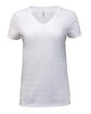 Threadfast Apparel Ladies' Invisible Stripe V-Neck T-Shirt wht invsbl strp OFFront
