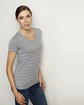 Threadfast Apparel Ladies' Invisible Stripe V-Neck T-Shirt  Lifestyle