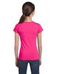 LAT Girls' Fine Jersey T-Shirt hot pink ModelBack