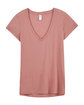 Alternative Ladies' Slinky-Jersey V-Neck T-Shirt rose bloom FlatFront