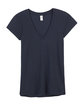 Alternative Ladies' Slinky-Jersey V-Neck T-Shirt navy FlatFront